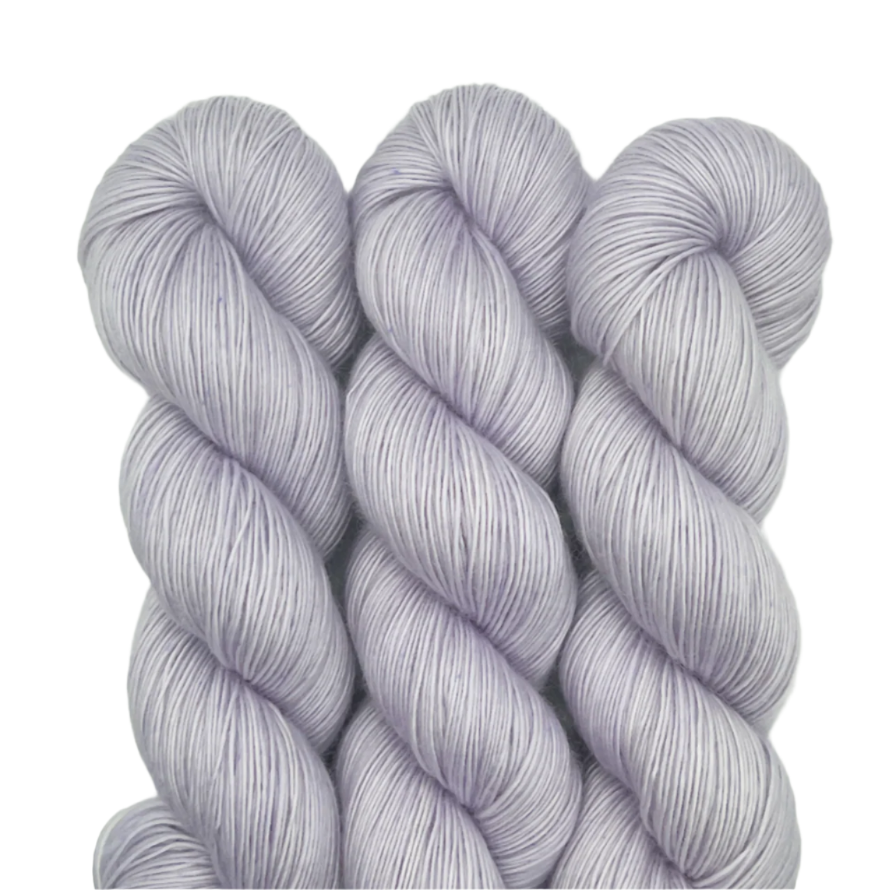 Three skeins light grey on a white background