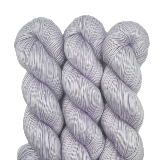 Three skeins light grey on a white background